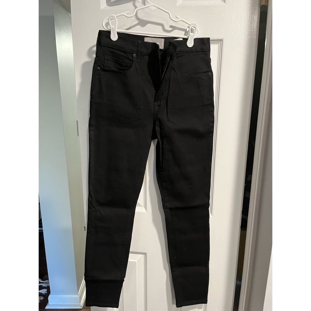 Everlane Authentic Stretch High Rise Jean Black sz 28